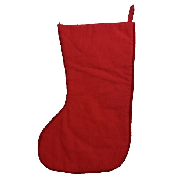 Vintage Christmas Stocking Crewel Embroidery Velvet Handmade - Picture 3 of 7